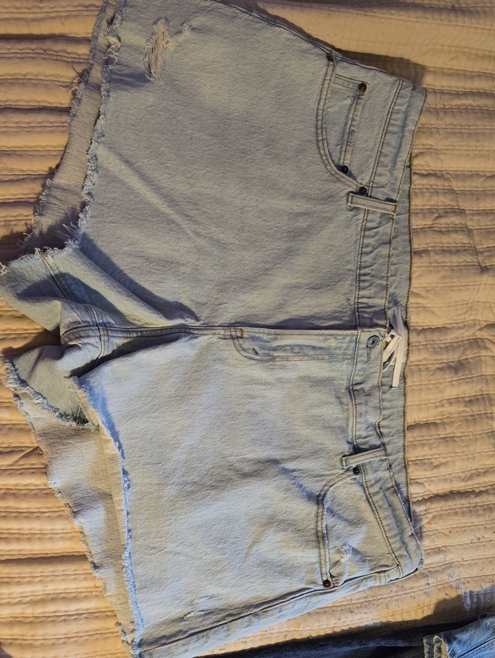 NWOT Abercrombie & Fitch Light Blue Cutoff Denim Shorts.